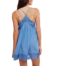 Free People Fiona V-Neck Sleeveless Mini Slip Dress