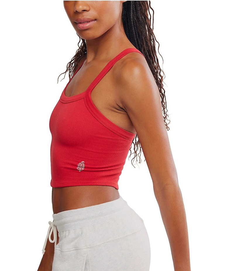 Free People FP Movement All Clear Solid Scoop Neckline Sleeveless Cami
