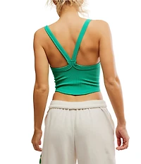 Free People FP Movement All Clear Solid Scoop Neckline Sleeveless Cami