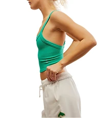 Free People FP Movement All Clear Solid Scoop Neckline Sleeveless Cami