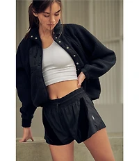 Free People FP Movement Hit the Slopes Stand Collar Long Sleeve Snap Front Jacket