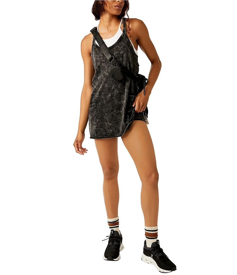 Free People FP Movement Hot Shot Scoop Neck Sleeveless Patch Pocket Mini Dress