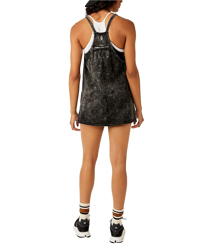 Free People FP Movement Hot Shot Scoop Neck Sleeveless Patch Pocket Mini Dress