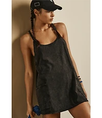 Free People FP Movement Hot Shot Scoop Neck Sleeveless Patch Pocket Mini Dress