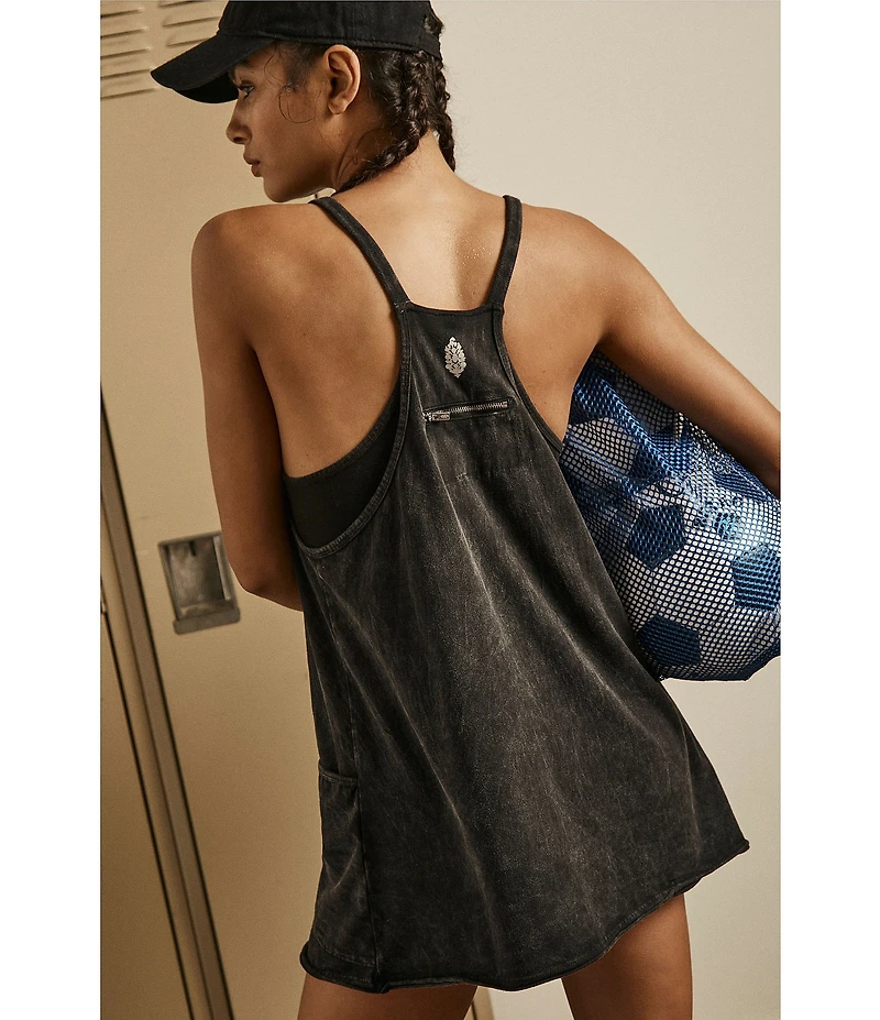 Free People FP Movement Hot Shot Scoop Neck Sleeveless Patch Pocket Mini Dress