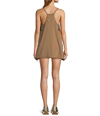 Free People FP Movement Hot Shot Scoop Neck Sleeveless Patch Pocket Mini Dress