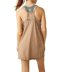 Free People FP Movement Hot Shot Scoop Neck Sleeveless Patch Pocket Mini Dress