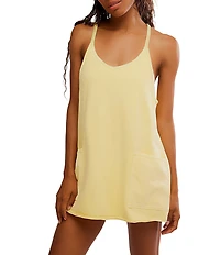 Free People FP Movement Hot Shot Scoop Neck Sleeveless Patch Pocket Mini Dress