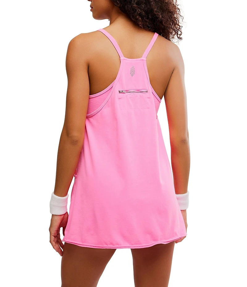 Free People FP Movement Hot Shot Scoop Neck Sleeveless Patch Pocket Mini Dress