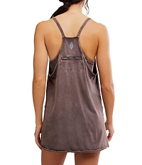 Free People FP Movement Hot Shot Scoop Neck Sleeveless Patch Pocket Mini Dress