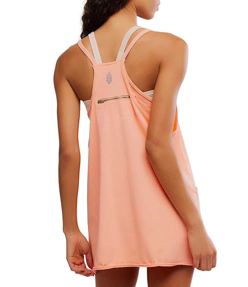 Free People FP Movement Hot Shot Scoop Neck Sleeveless Patch Pocket Mini Dress