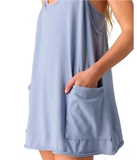 Free People FP Movement Hot Shot Scoop Neck Sleeveless Patch Pocket Mini Dress