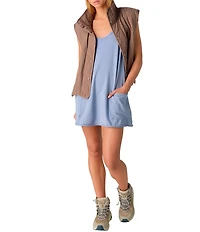 Free People FP Movement Hot Shot Scoop Neck Sleeveless Patch Pocket Mini Dress