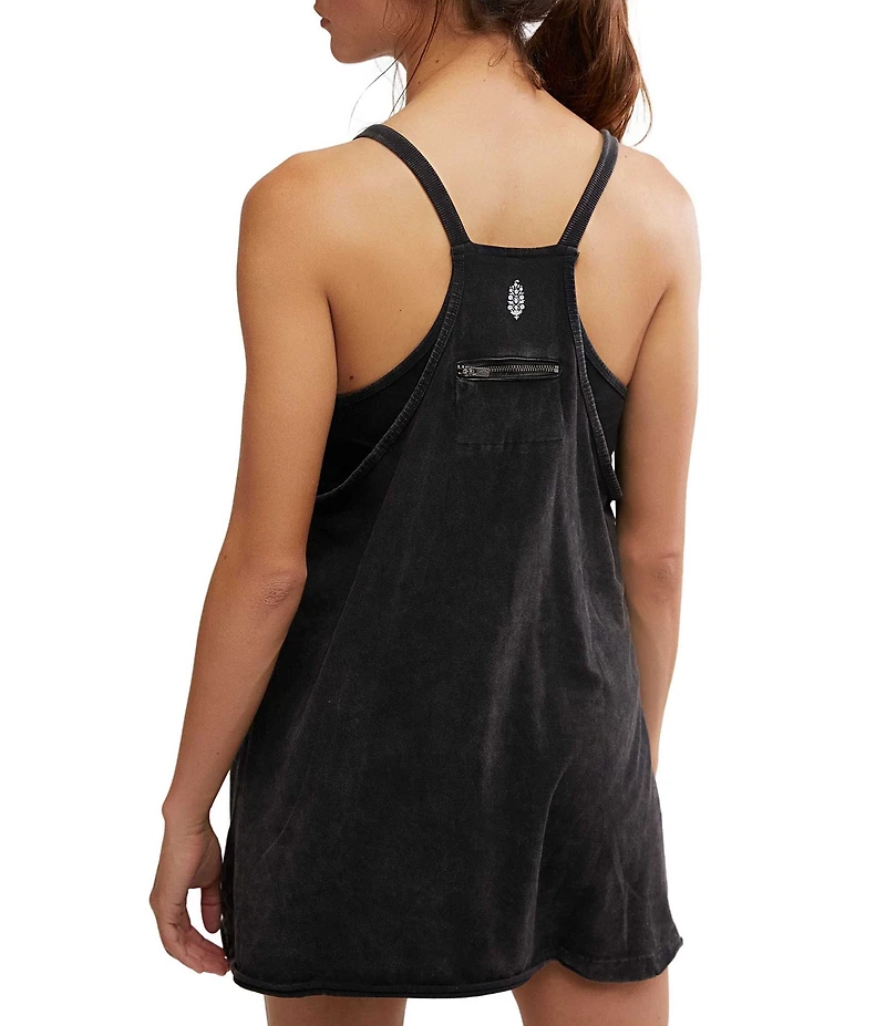 Free People FP Movement Hot Shot Scoop Neck Sleeveless Patch Pocket Mini Dress