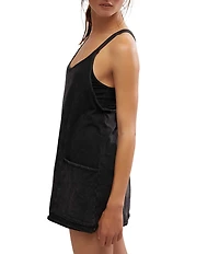 Free People FP Movement Hot Shot Scoop Neck Sleeveless Patch Pocket Mini Dress