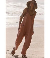 Free People FP Movement Sleeveless Scoop Neck Ankle Length Patch Pocket Hot Shot Onesie
