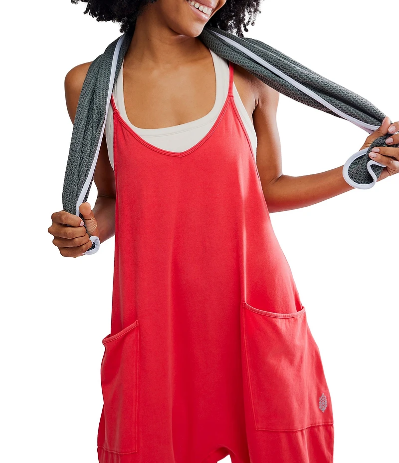 Free People FP Movement Sleeveless Scoop Neck Ankle Length Patch Pocket Hot Shot Onesie