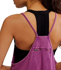 Free People FP Movement Sleeveless Scoop Neck Ankle Length Patch Pocket Hot Shot Onesie