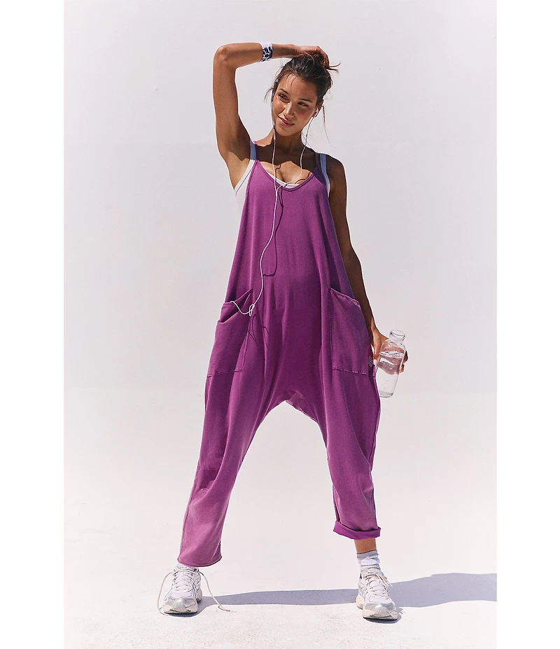 Free People FP Movement Sleeveless Scoop Neck Ankle Length Patch Pocket Hot Shot Onesie