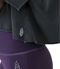 Free People FP Movement Crew Neck Short Sleeve Inspire Oversized Boxy Cropped Shirt