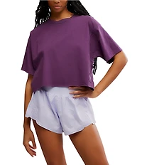 Free People FP Movement Crew Neck Short Sleeve Inspire Oversized Boxy Cropped Shirt