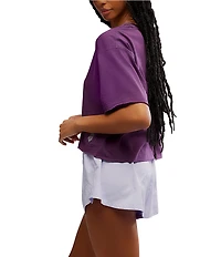 Free People FP Movement Crew Neck Short Sleeve Inspire Oversized Boxy Cropped Shirt