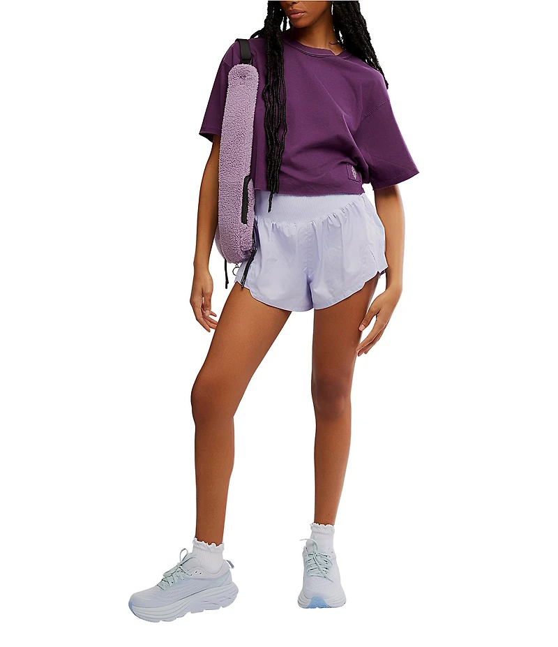 Free People FP Movement Crew Neck Short Sleeve Inspire Oversized Boxy Cropped Shirt