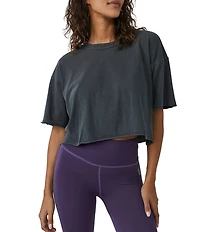 Free People FP Movement Crew Neck Short Sleeve Inspire Oversized Boxy Cropped Shirt