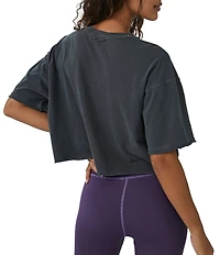 Free People FP Movement Crew Neck Short Sleeve Inspire Oversized Boxy Cropped Shirt