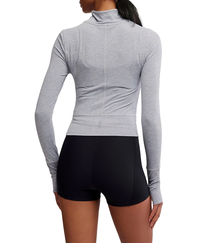 Free People FP Movement Tempo Ruched Half Zip Long Sleeve Top