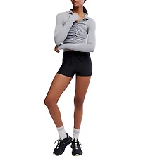 Free People FP Movement Tempo Ruched Half Zip Long Sleeve Top