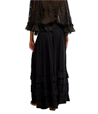 Free People FP One Brynn Mid Rise Tiered Ruffle Maxi Skirt