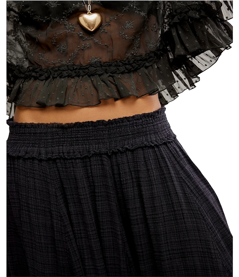Free People FP One Brynn Mid Rise Tiered Ruffle Maxi Skirt