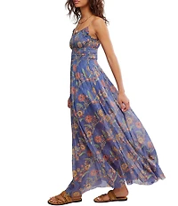 Free People FP One Ciella Printed Scoop Neck Sleeveless A-Line Maxi Dress