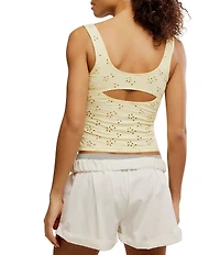 Free People Full Bloom Eyelet Scoop Neck Sleeveless Cami Top