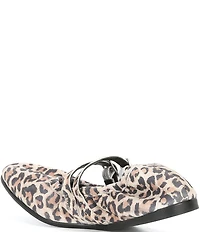 Free People Gemini Suede Leopard Print Buckle Mary Jane Ballet Flats