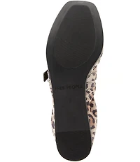 Free People Gemini Suede Leopard Print Buckle Mary Jane Ballet Flats