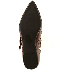 Free People Hall Of Mirrors Studded Leather Pointed Toe Mary Jane Flats