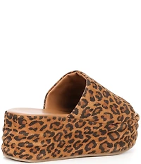 Free People Harbor Leopard Print Suede Platform Slide Sandals