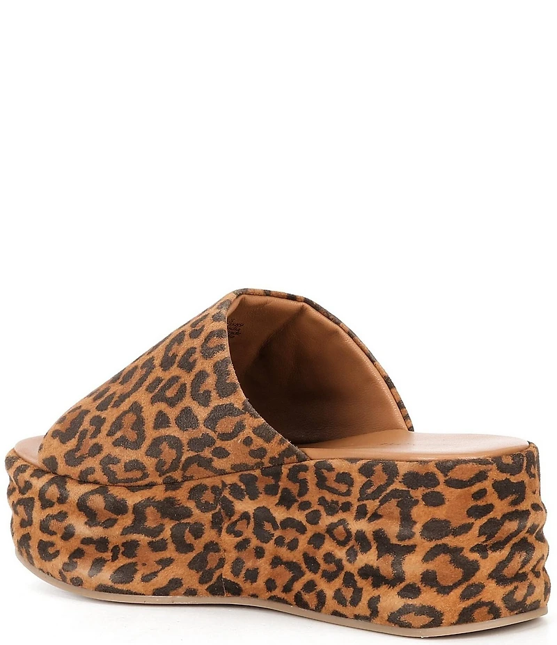 Free People Harbor Leopard Print Suede Platform Slide Sandals