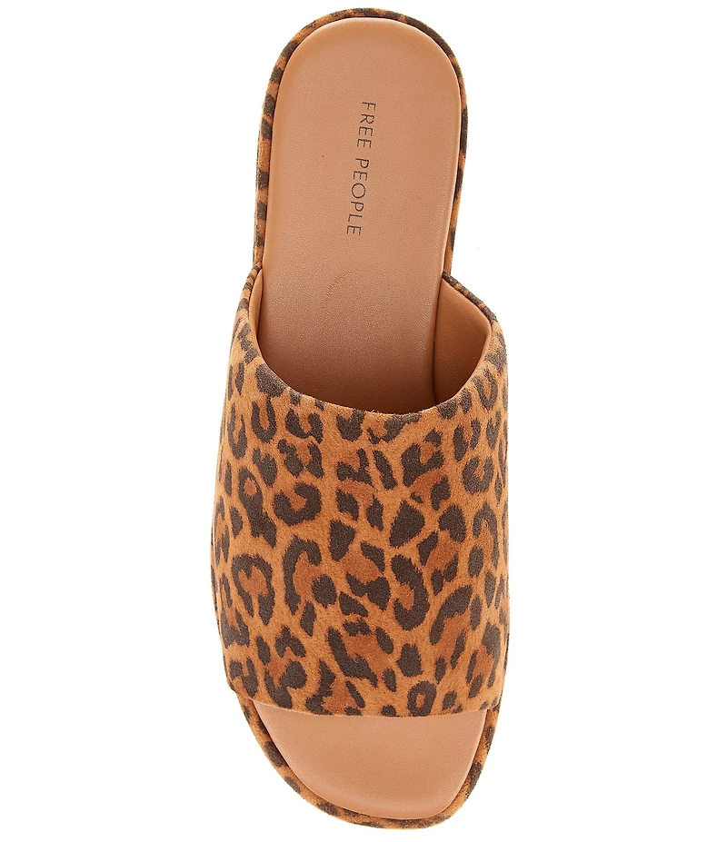 Free People Harbor Leopard Print Suede Platform Slide Sandals