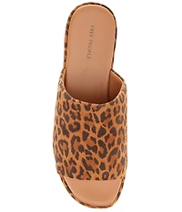 Free People Harbor Leopard Print Suede Platform Slide Sandals