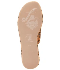 Free People Harbor Leopard Print Suede Platform Slide Sandals