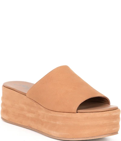 Free People Harbor Suede Platform Slide Sandals