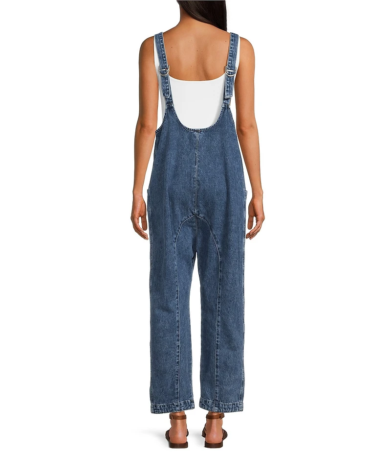Free People High Roller Scoop Neck Sleeveless Denim Jumpsuit