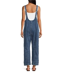 Free People High Roller Scoop Neck Sleeveless Denim Jumpsuit