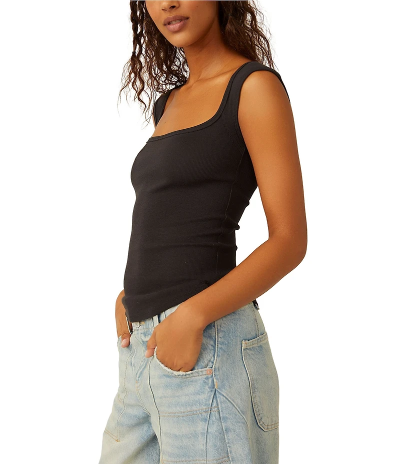 Free People Hummingbird Square Neck Sleeveless Tank Top