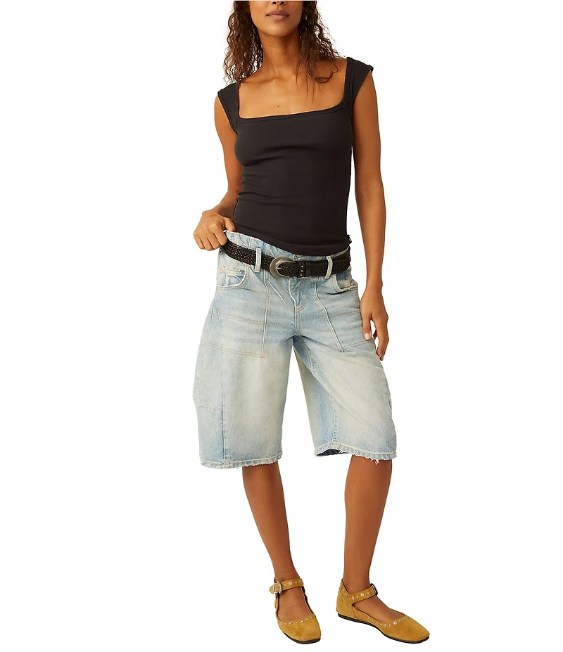 Free People Hummingbird Square Neck Sleeveless Tank Top