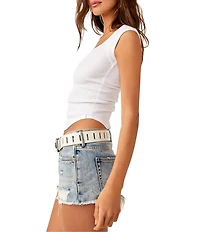 Free People Hummingbird Square Neck Sleeveless Tank Top
