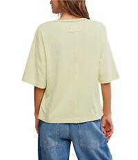 Free People In Spring Crew Neck Short Sleeve Graphic Tee